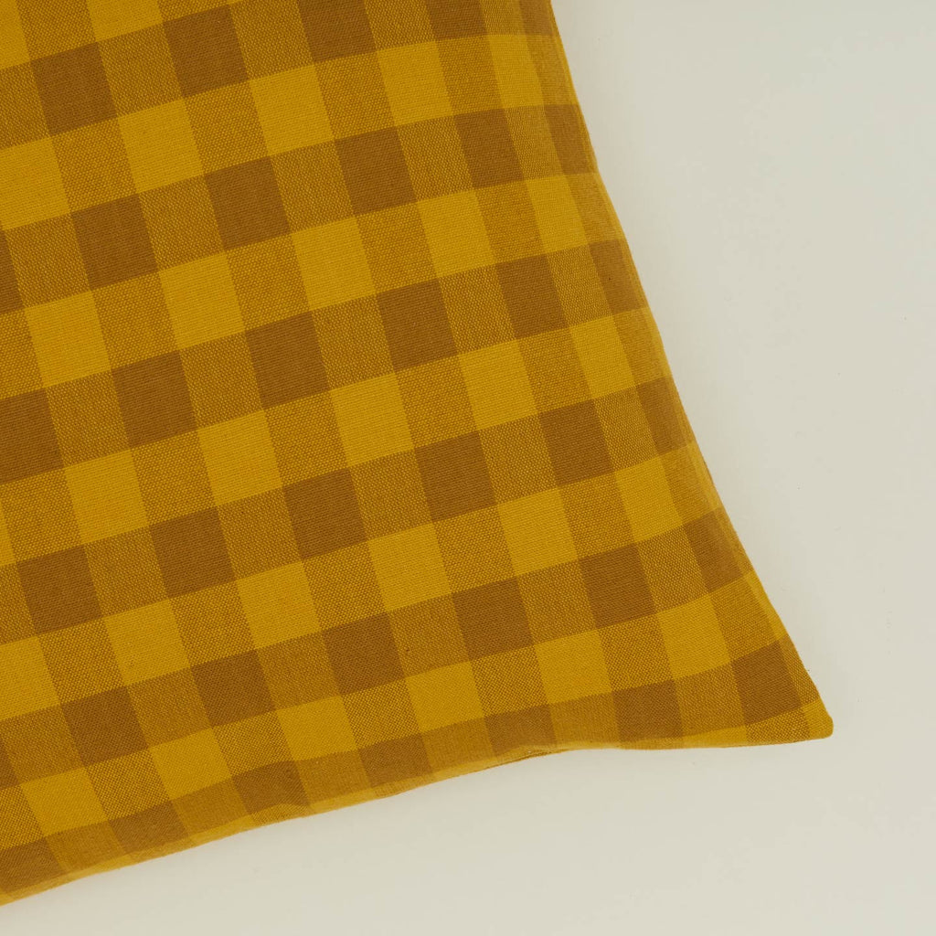 Essential Gingham 18x18 Pillow - Mustard/Bronze