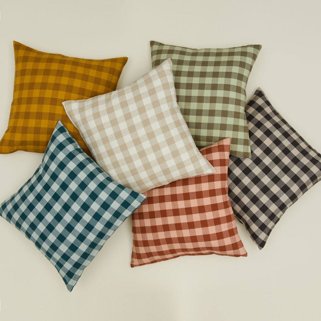 Essential Gingham 18x18 Pillow - Mustard/Bronze